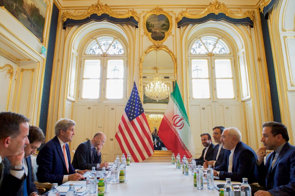 US and Iranian flags