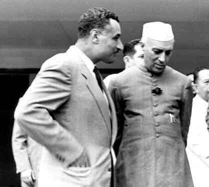 Abdel Nasser at the Bandung Conference with Jawaharlal Nehru