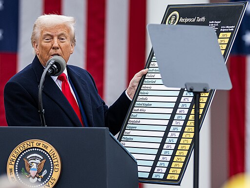 President Donald Trump signs an Executive Order on the Administration’s tariff plans Wednesday, April 2, 2025, in the White House Rose Garden. (Official White House Photo by Daniel Torok)