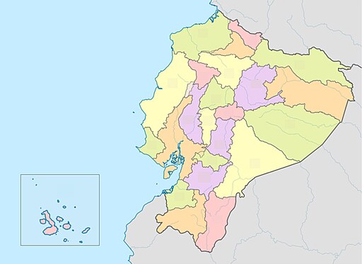Provincial map of ecuador, without labels