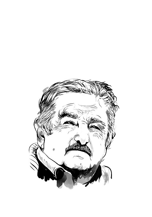 Drawing of Pepe Mujica's face