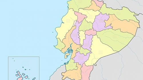 Provincial map of ecuador, without labels