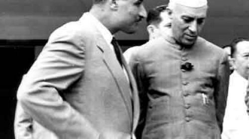 Abdel Nasser at the Bandung Conference with Jawaharlal Nehru