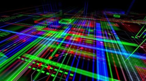 Free colorful technology lights background, public domain CC0 image.